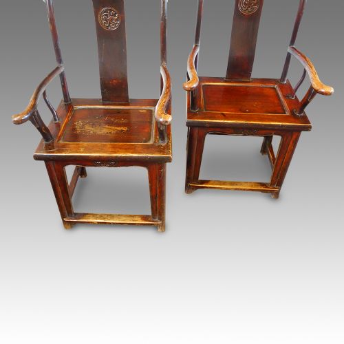 fig 5. Pair of Chinese yoke back armchairs
