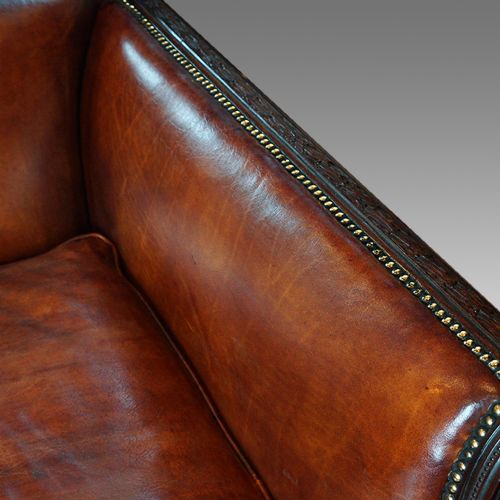 fig 2. Edwardian mahogany leather sofa