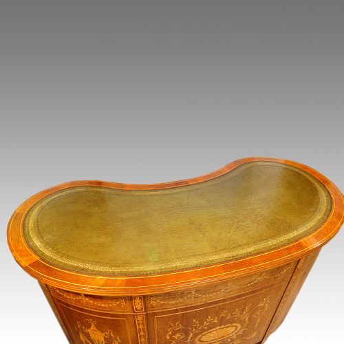 fig 4. Edwardian kidney shaped pedestal desk