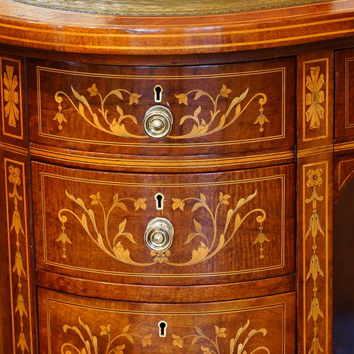 fig 7. Edwardian kidney shaped pedestal desk
