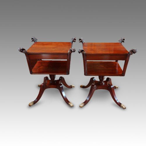 Pair of Mahogany Sofa End Tables