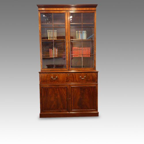 George III Mahogany Secretaire Bookcase 

