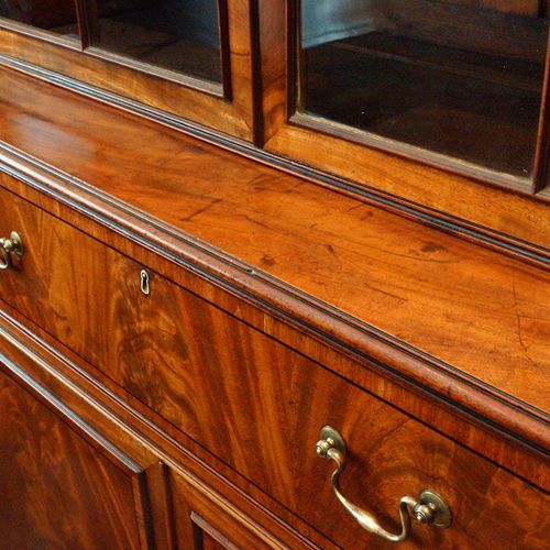 fig 8. George III mahogany secretaire bookcase