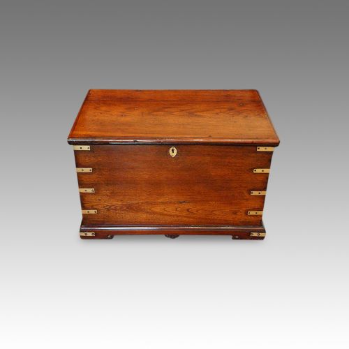 Victorian Brass Bound Teak Trunk