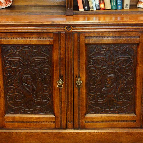 fig 2. Victorian oak library bookcase