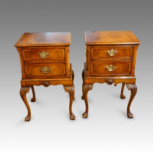 Pair of Walnut Bedside Cabinets
