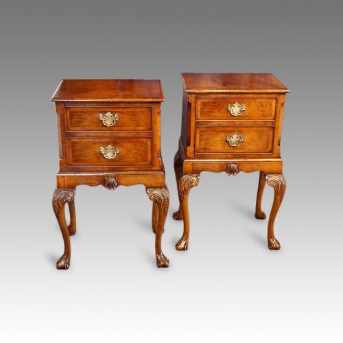 fig 1. Pair of walnut bedside cabinets
