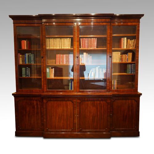 Georgian Mahogany Breakfront Bookcase