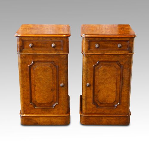 Pair of Victorian Walnut Bedside Cabinets
