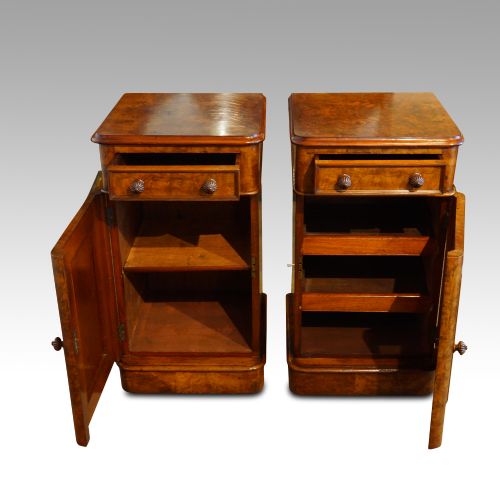 fig 7. Pair of Victorian walnut bedside cabinets