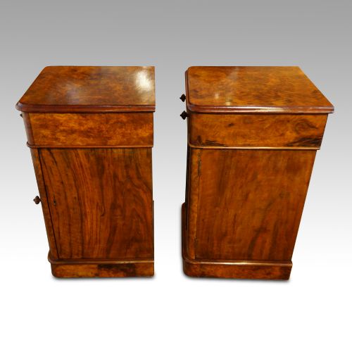 fig 8. Pair of Victorian walnut bedside cabinets