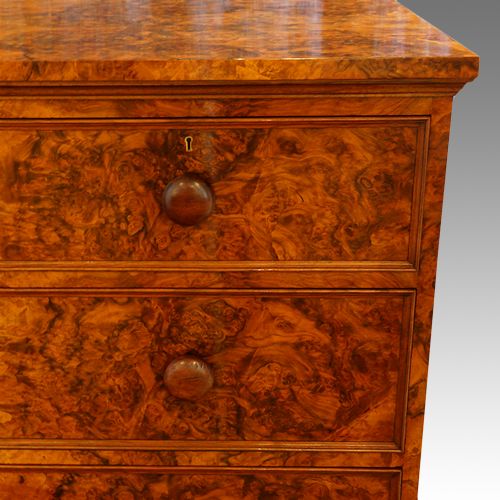 fig 1. Victorian burr walnut chest of drawers