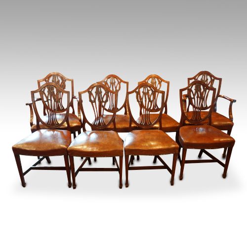 Set of 8 Hepplewhite Style Dining Chairs