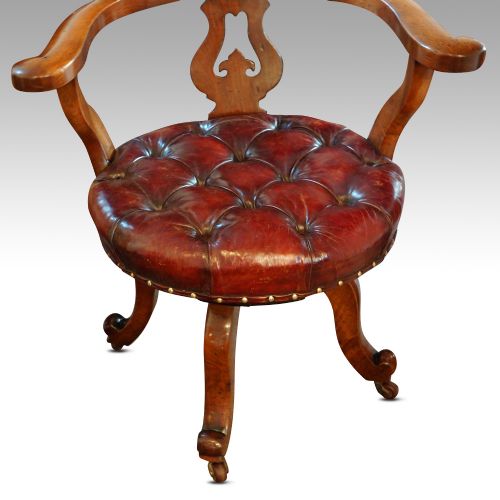 fig 1. Victorian walnut revolving desk chair