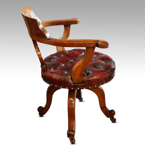 fig 6. Victorian walnut revolving desk chair