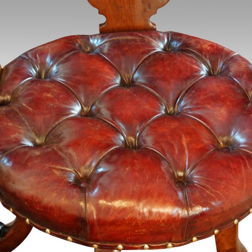 fig 8. Victorian walnut revolving desk chair