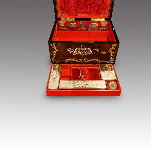 fig 1. Victorian inlaid rosewood fitted box