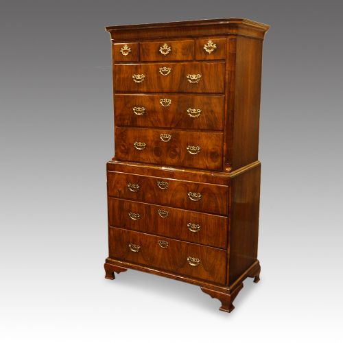 fig 8. George II walnut chest on chest