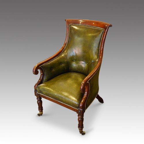William IV Mahogany Library Bergere Chair