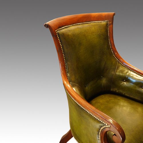 fig 1. William IV mahogany library bergere chair