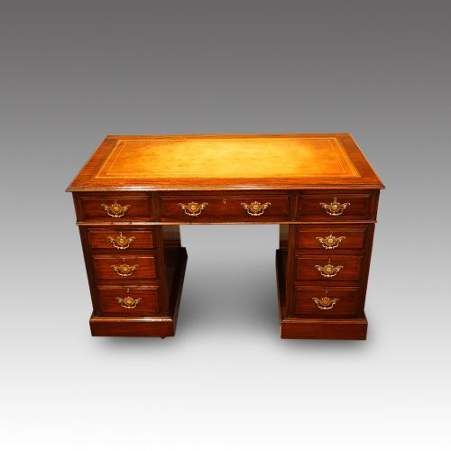 fig 3. Edwardian mahogany pedestal desk