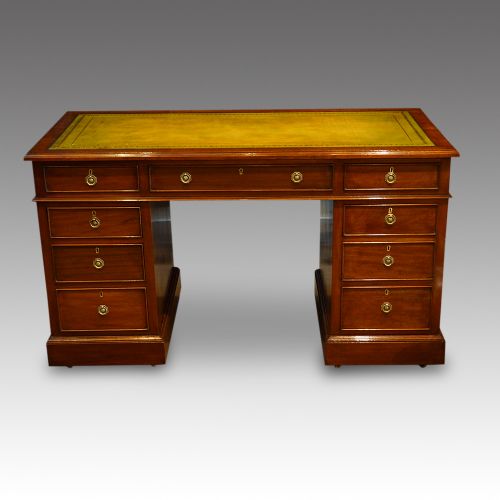 Victorian Mahogany Double Pedestal Desk