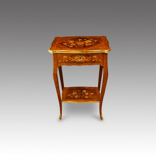 French Rosewood Marquetry Side Table