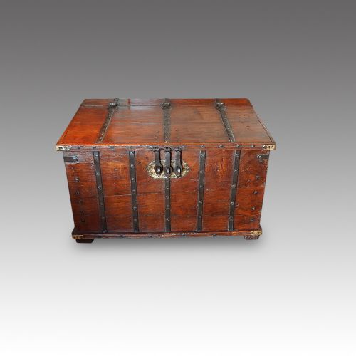 fig 4. Antique iron bound merchants chest