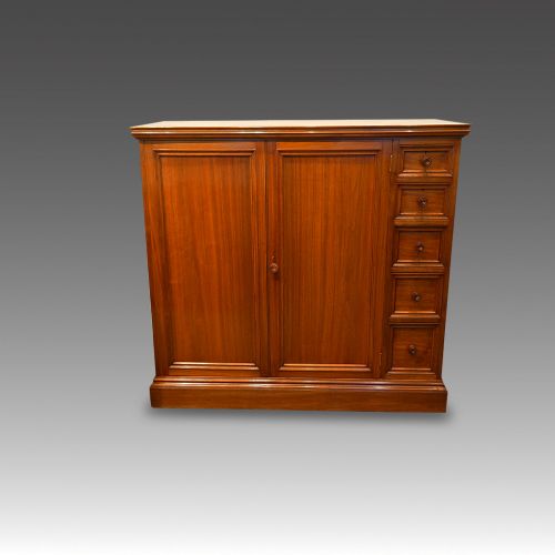 Victorian Walnut Linen Press by Howard and Sons