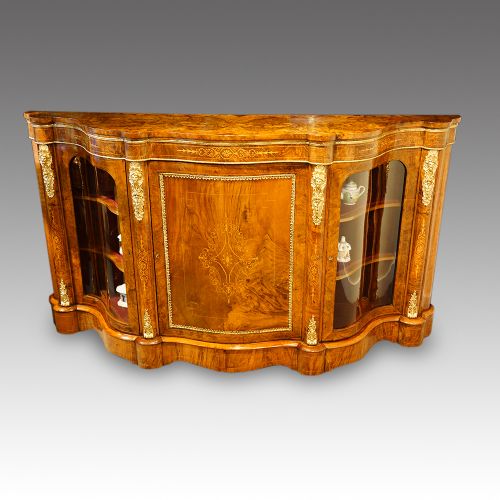 Victorian Walnut Serpentine Credenza