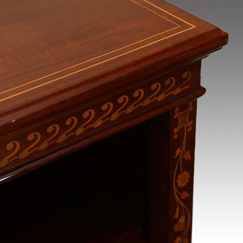fig 1. Edwardian inlaid mahogany open bookcase