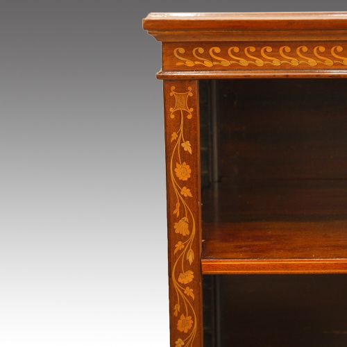 fig 3. Edwardian inlaid mahogany open bookcase