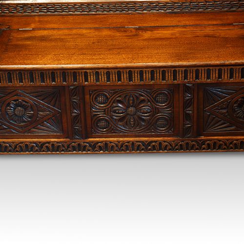 fig 3. Antique carved oak settle