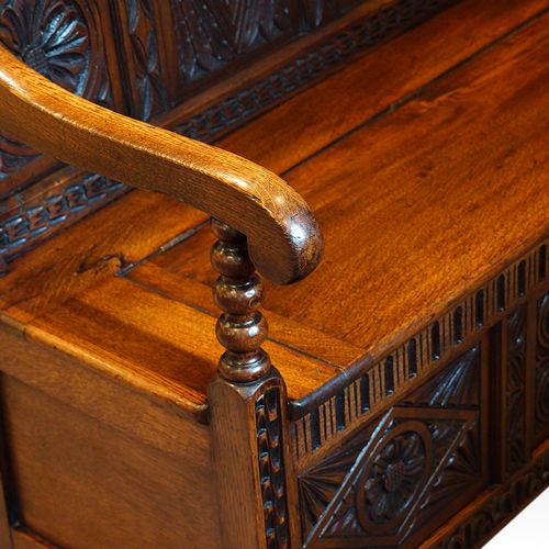 fig 5. Antique carved oak settle