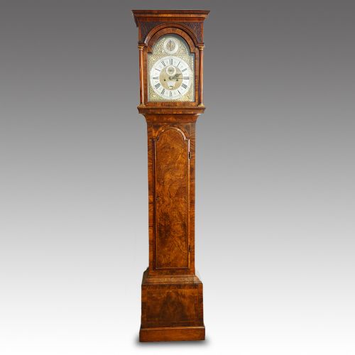 George II Walnut Longcase Clock by Nathanial Seddon