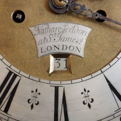 fig 7. George II walnut longcase clock by Nathanial Seddon