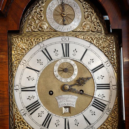 fig 8. George II walnut longcase clock by Nathanial Seddon