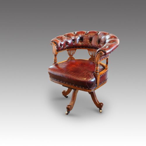 Victorian Oak Swivel Desk Chair