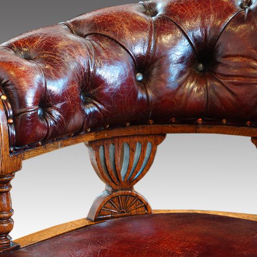 fig 4. Victorian oak swivel desk chair