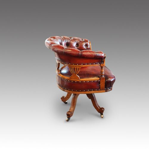 fig 5. Victorian oak swivel desk chair