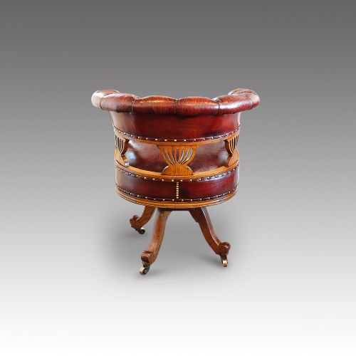 fig 6. Victorian oak swivel desk chair
