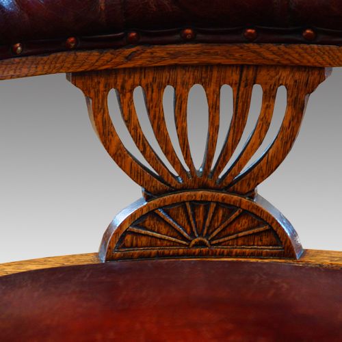 fig 7. Victorian oak swivel desk chair