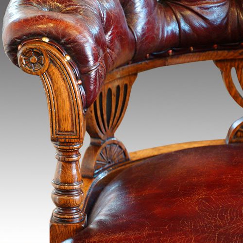 fig 8. Victorian oak swivel desk chair