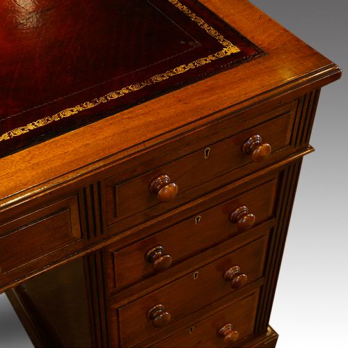 fig 1. Victorian mahogany pedestal desk