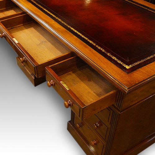 fig 5. Victorian mahogany pedestal desk