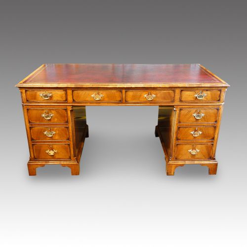 Walnut 1920’S Pedestal Desk