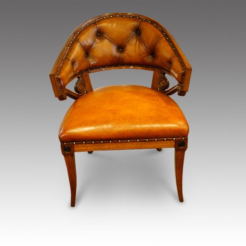 Mahogany Tub Shaped Desk Chair