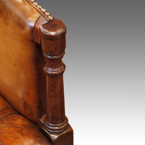 fig 1. Georgian style leather library tub chair