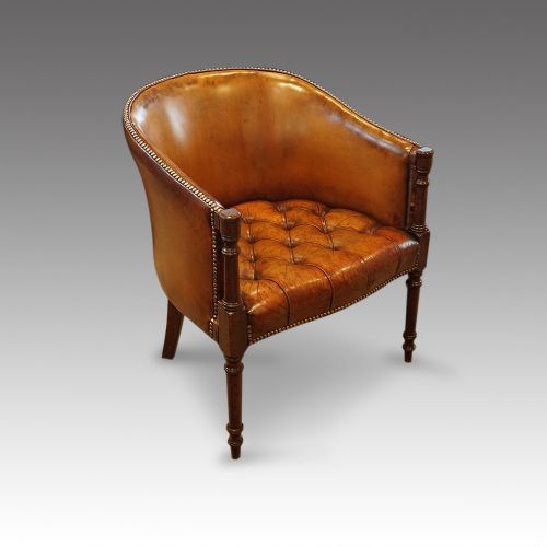 fig 2. Georgian style leather library tub chair