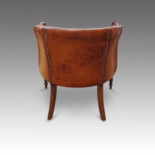 fig 3. Georgian style leather library tub chair